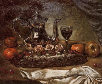 tetera de plata y pastel en un plato Giorgio de Chirico Surrealismo metafísico Pinturas al óleo